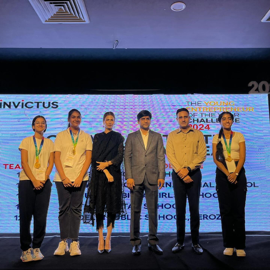 Students and guests on the YEY stage
